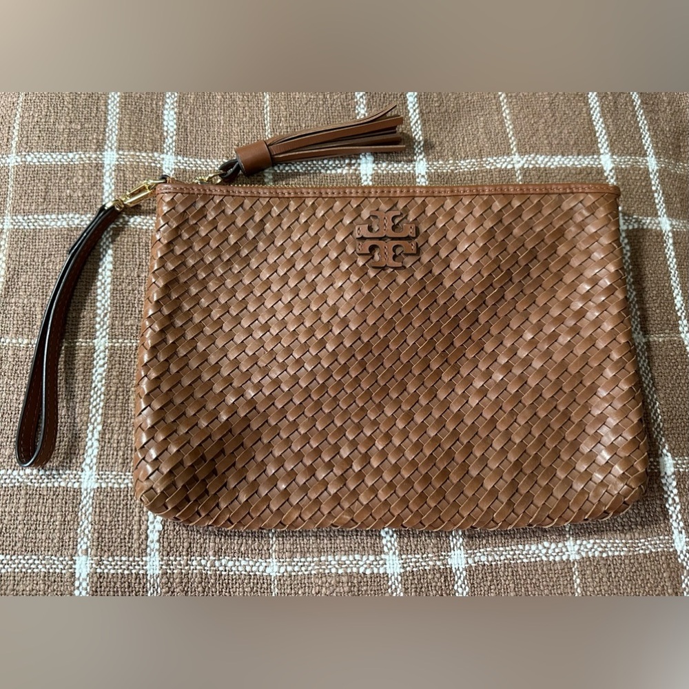 TORY BURCH Large Thea Woven Pouch